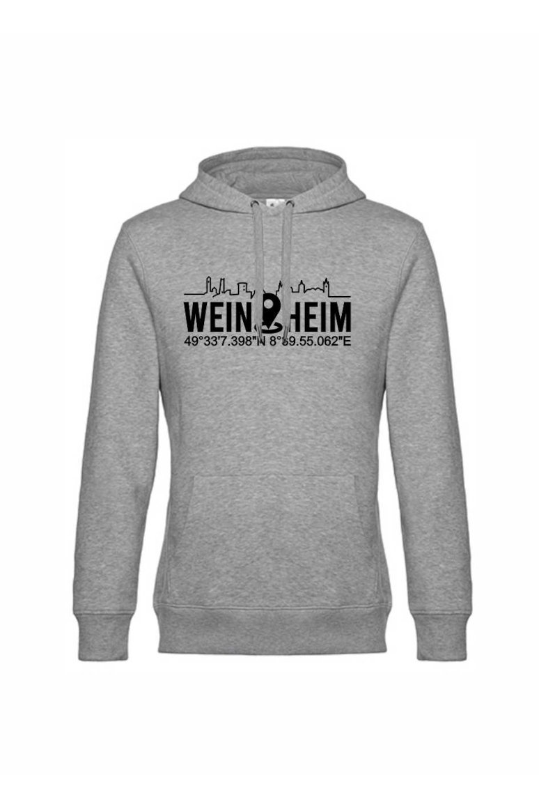 Hoodie Weinheim Koordinaten Standort (Druckfarbe schwarz)